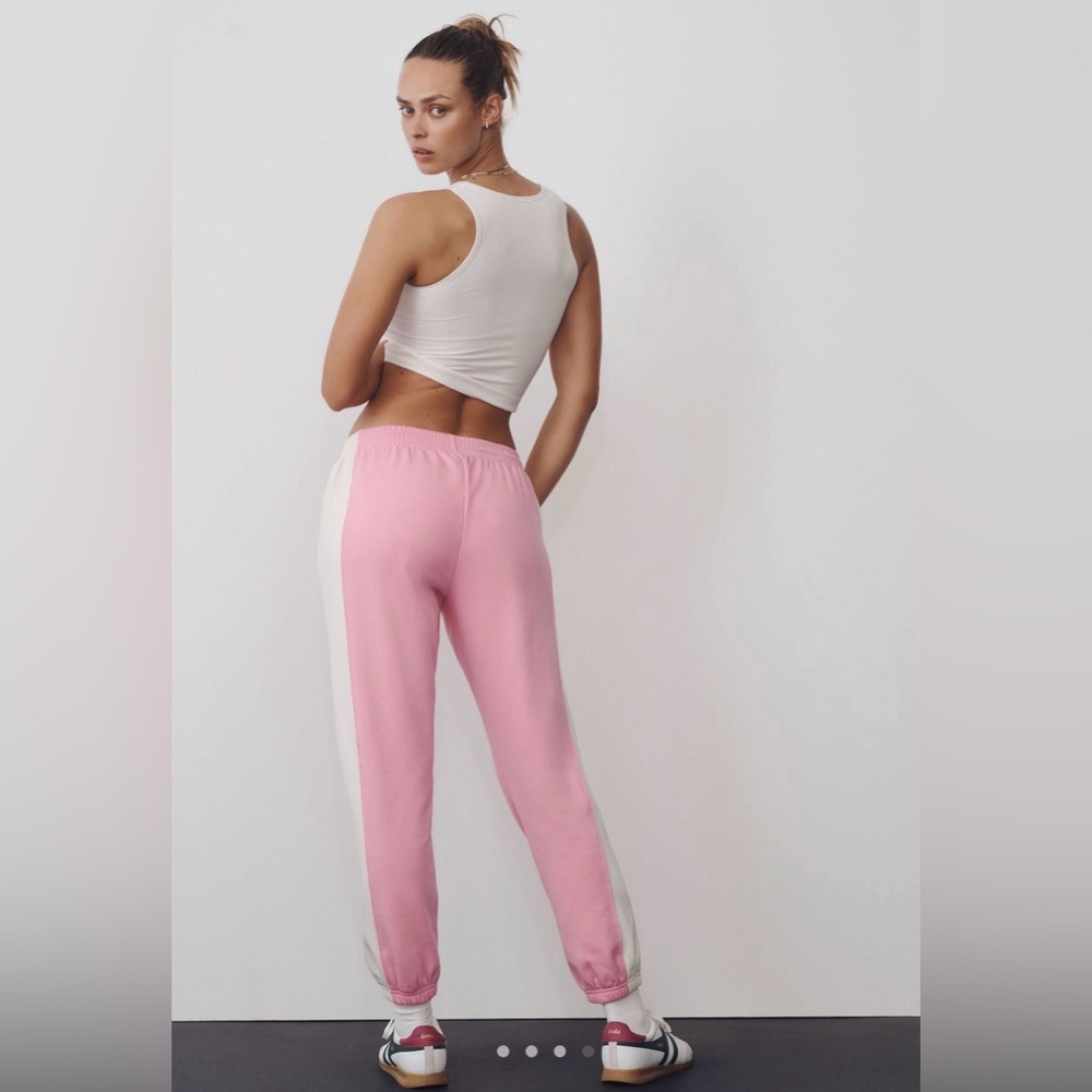 Gola X Anthropologie Pink and White Joggers NWT $98 Small - Picture 3 of 12